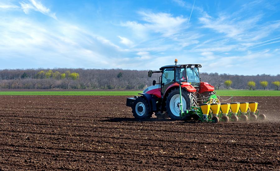 Photo of a tractor in a field