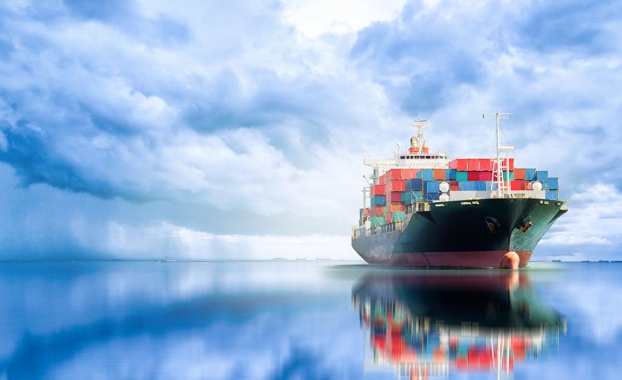 Photo of a container ship at sea