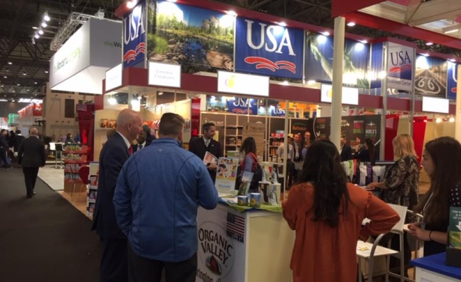 Photo of US pavilion at a trade show