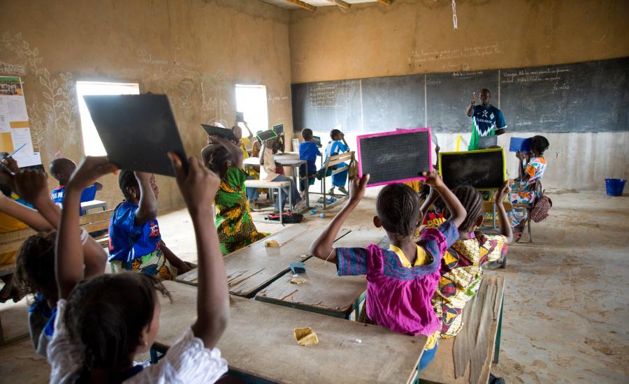 School children in a classroom in Senegal.
