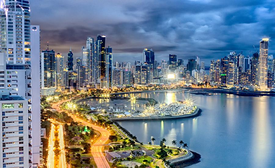 Dusk photo of Panama City, Panama