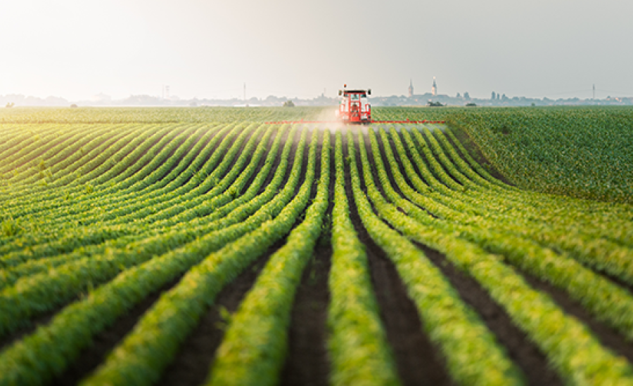 Image of a tractor in fields