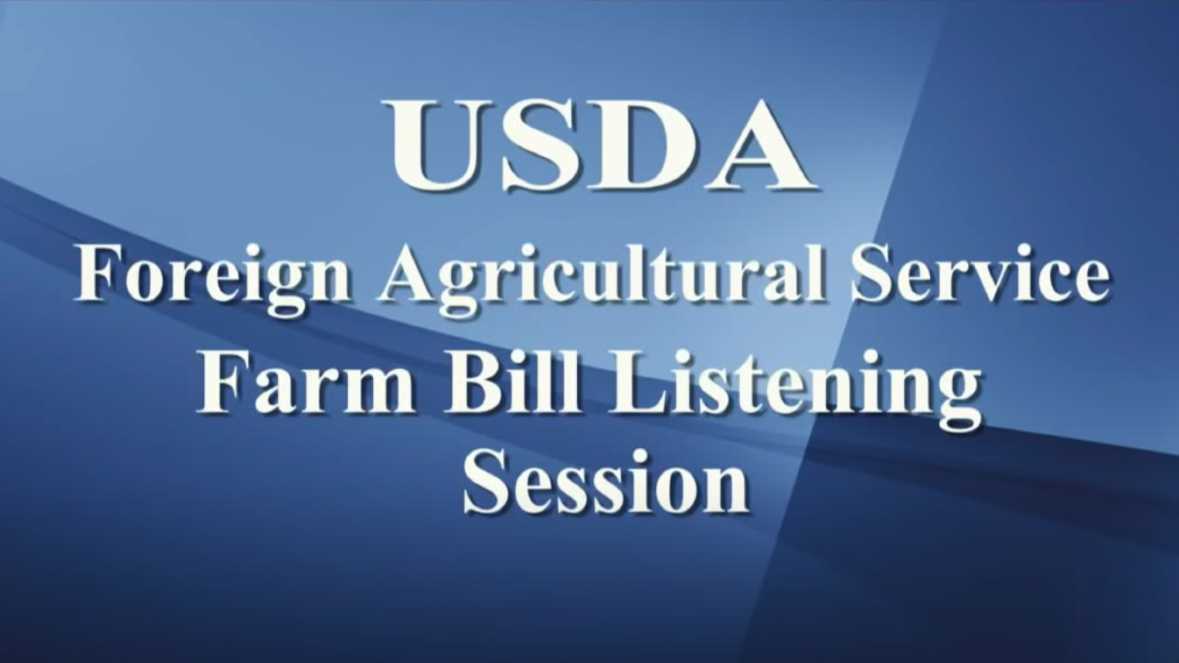 USDA Farm Bill Listening Session