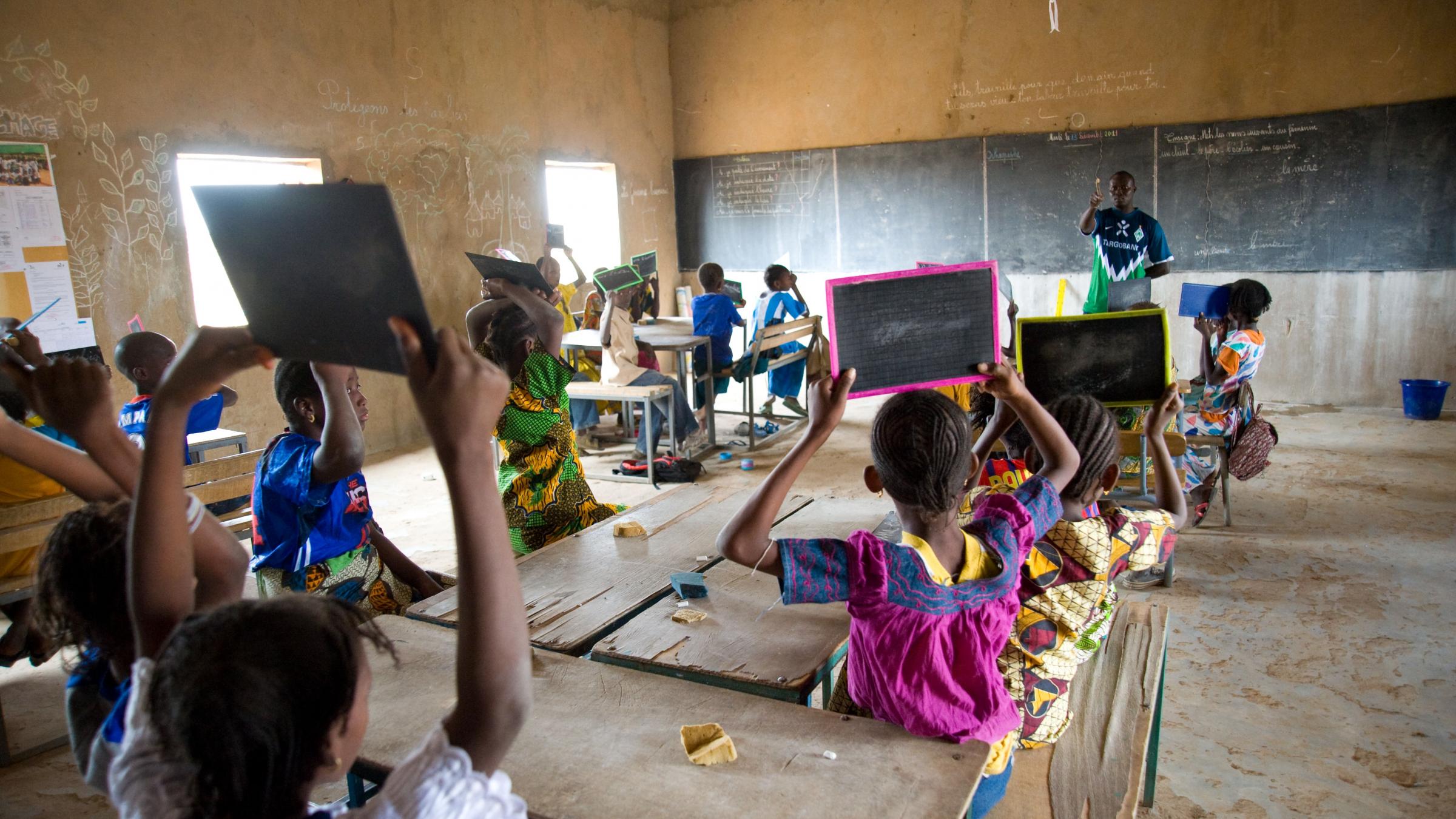 School children in a classroom in Senegal.
