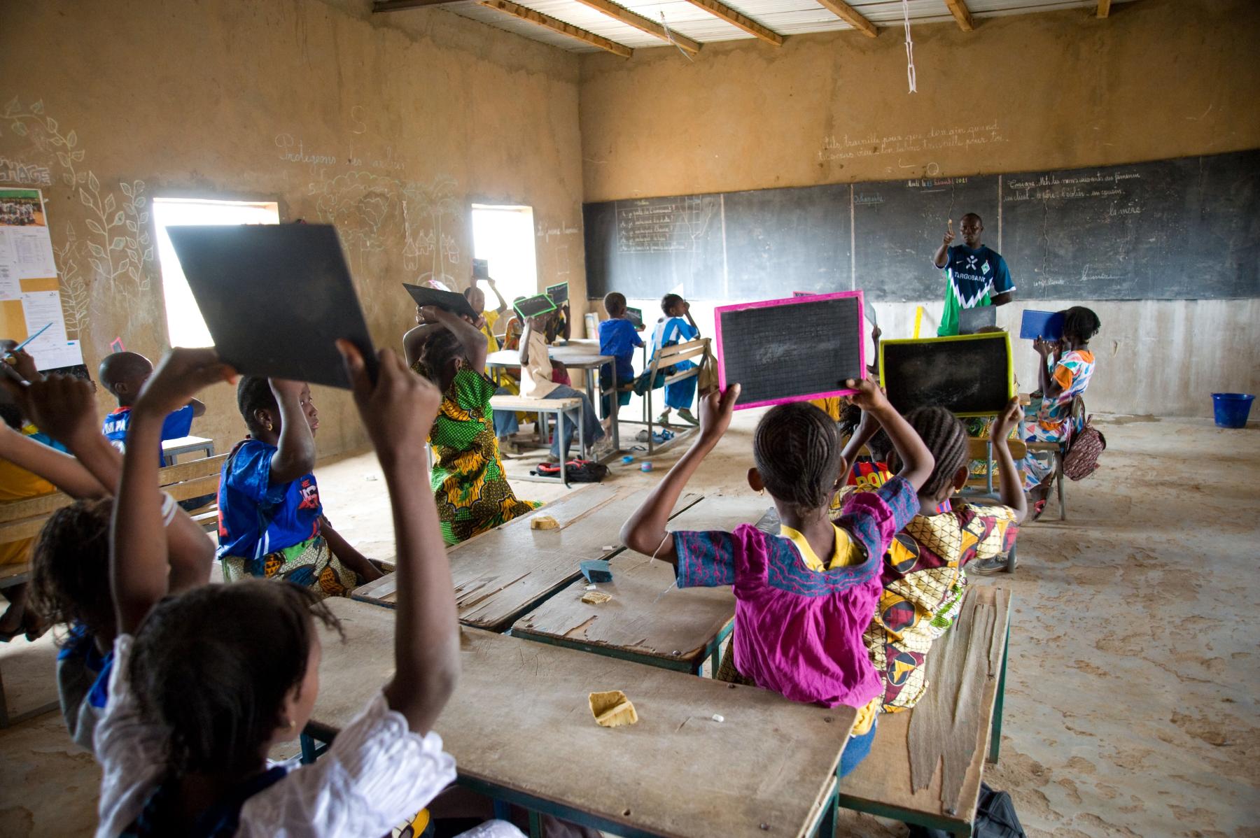 School children in a classroom in Senegal.